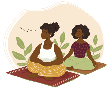 Illustration de deux femmes apaisées