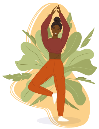Illustration d'une femme qui fait du yoga